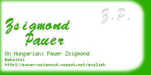 zsigmond pauer business card